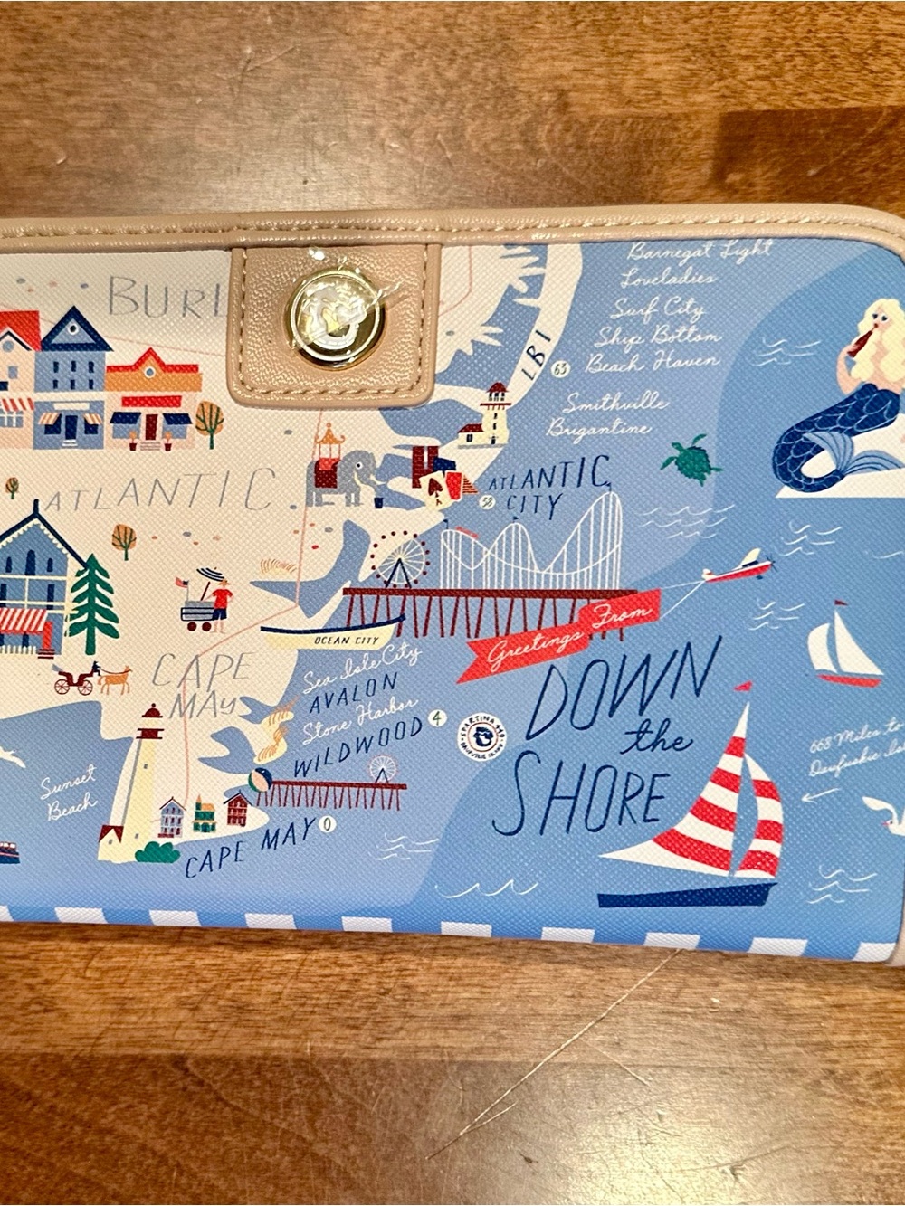 NWT Spartina 449 Blue Down The Shore (NJ) Wallet